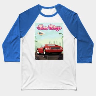 San Diego 80s Travel poster Baseball T-Shirt